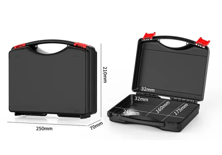 KX-2507 0 Series protective case product photograph, internal 245 × 175 × 64 mm