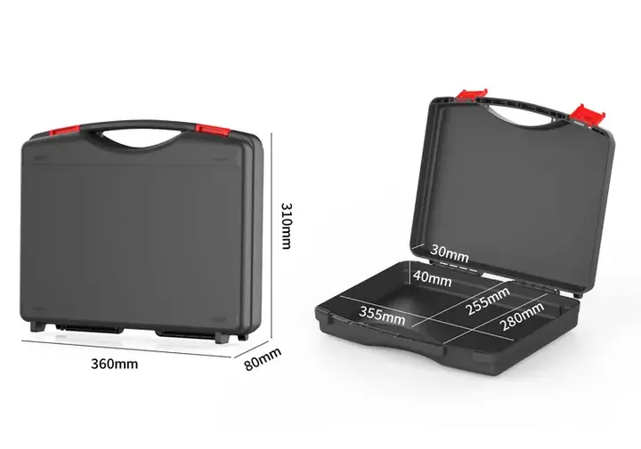 KX-3608 0 Series protective case product photograph, internal 355 × 280 × 70 mm