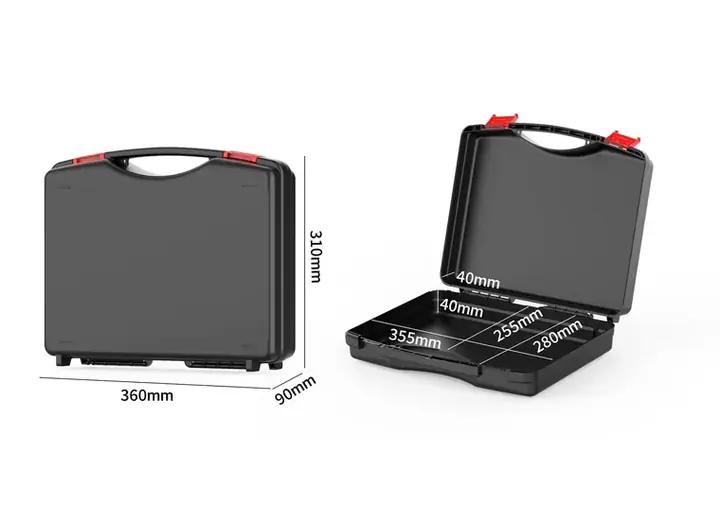 KX-3609 0 Series protective case product photograph, internal 355 × 280 × 80 mm