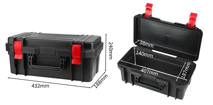 KX-4319 9 Series protective case product photograph, internal 407 × 187 × 178 mm