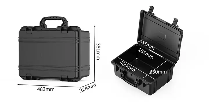 KX-4822 9 Series protective case product photograph, internal 460 × 330 × 210 mm