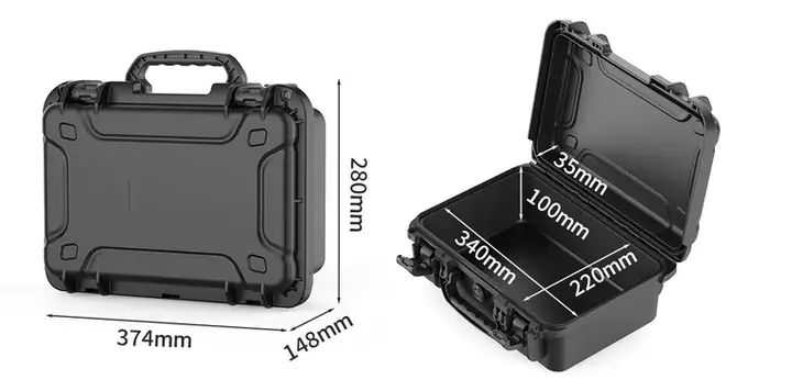 KX-83715 8 Series protective case product photograph, internal 340 × 220 × 135 mm